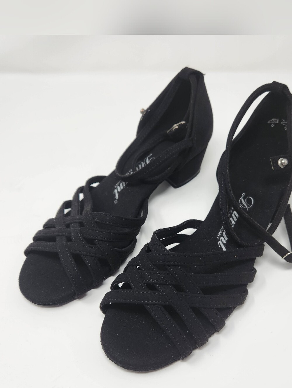 Black Strappy Low Heel Sandals - Women